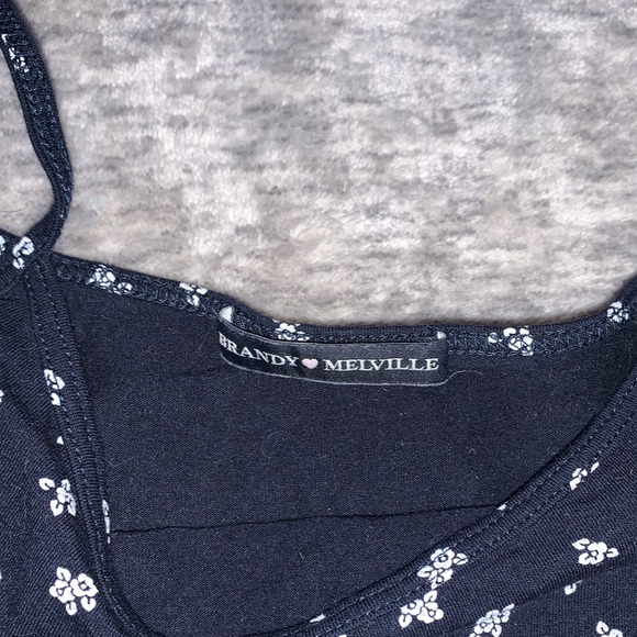 Brandy Melville navy floral tank top - Picture 2 of 2
